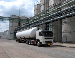 Tanker, Truck Delivery Danger Chemical in Petrochemical Plant in Asia
